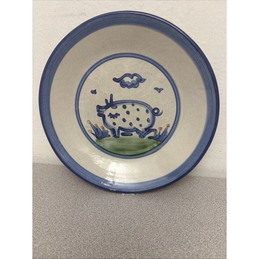 M.A. Hadley Pottery Country Farm 9" Pig Luncheon Plate